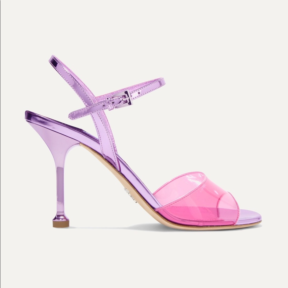 Prada Metallic Leather PVC Sandal